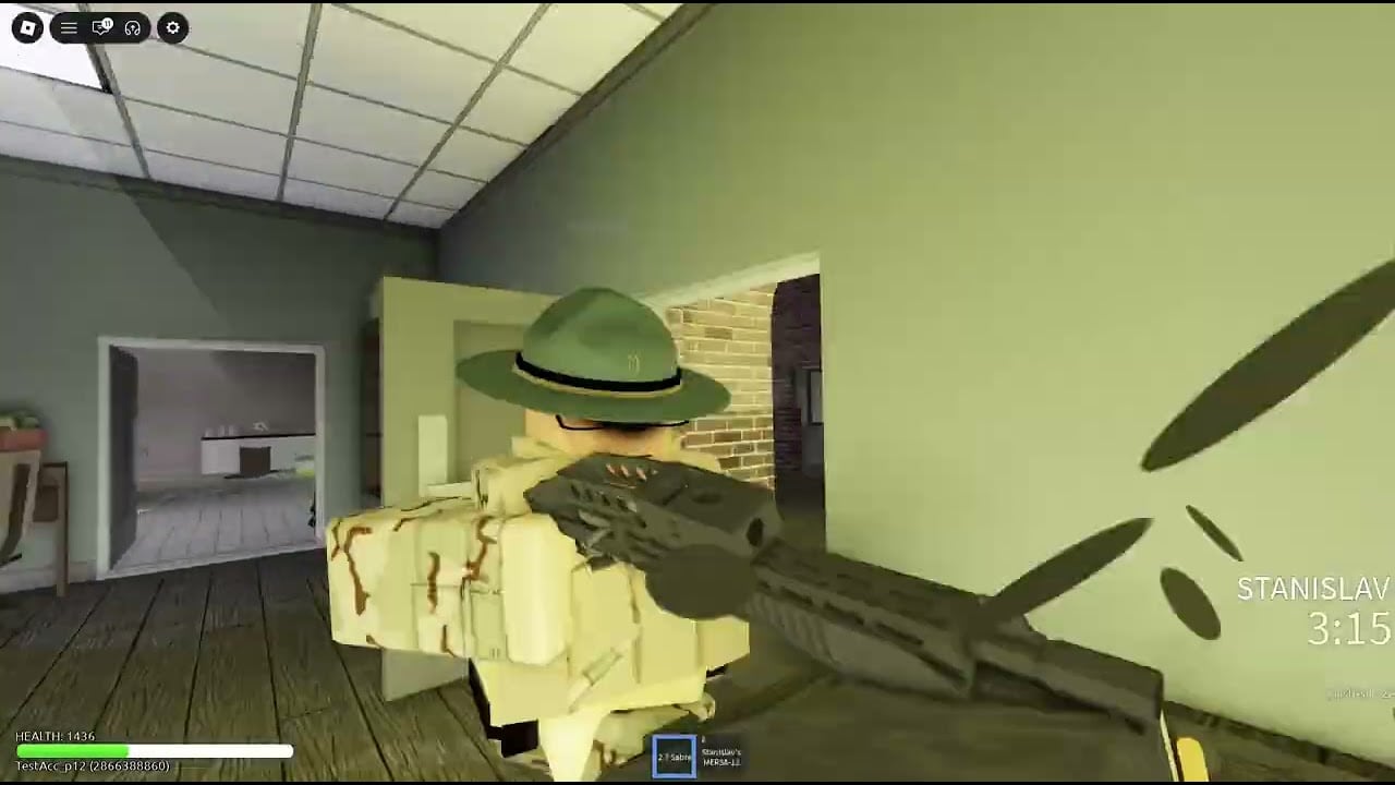 First-person Blood Debt Gun System Revamp screenshot aiming a rifle during Stanislav